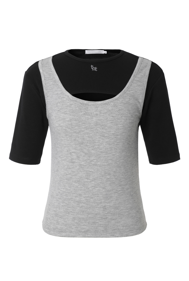半袖Tシャツ グレー 商品カラー画像-S1L2
